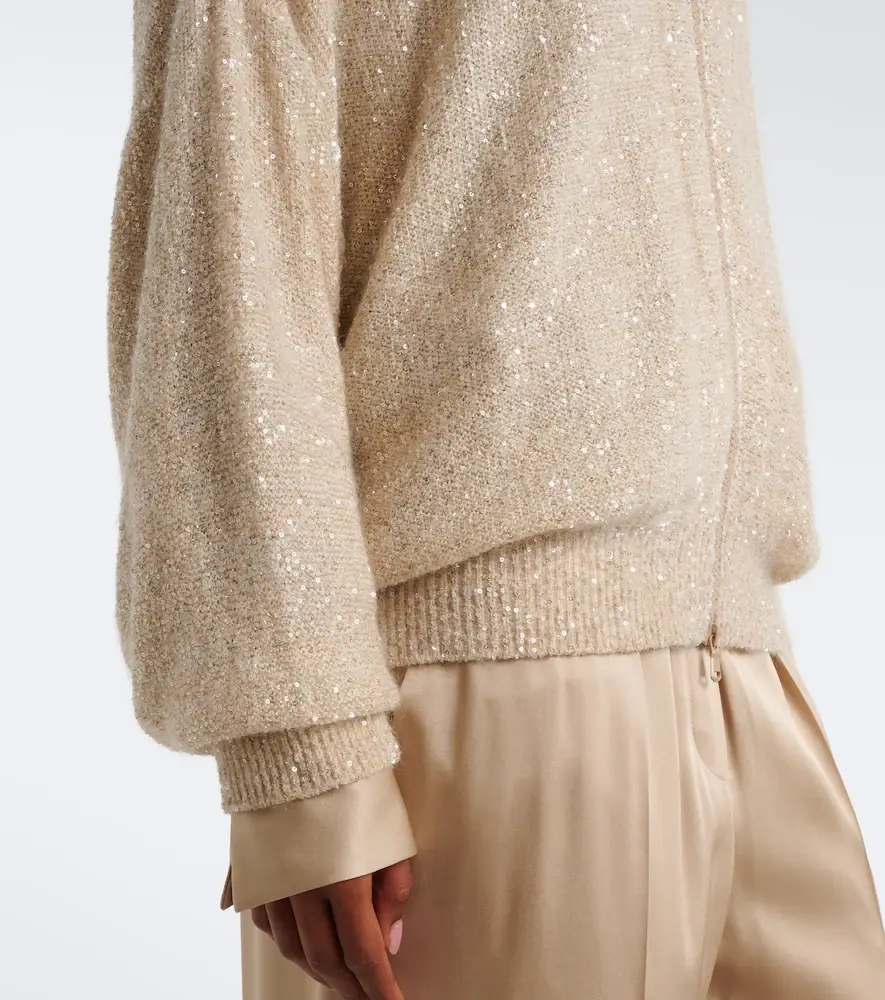 Brunello Cucinelli Knitted sequined zip-up hoodie | Thumbnail 4 Brunello Cucinelli Knitted sequined zip-up hoodie | Thumbnail 4