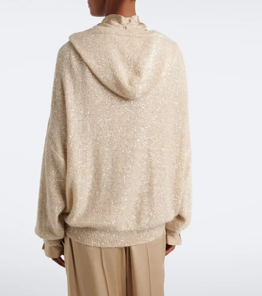 Brunello Cucinelli Knitted sequined zip-up hoodie | Thumbnail 6 Brunello Cucinelli Knitted sequined zip-up hoodie | Thumbnail 6