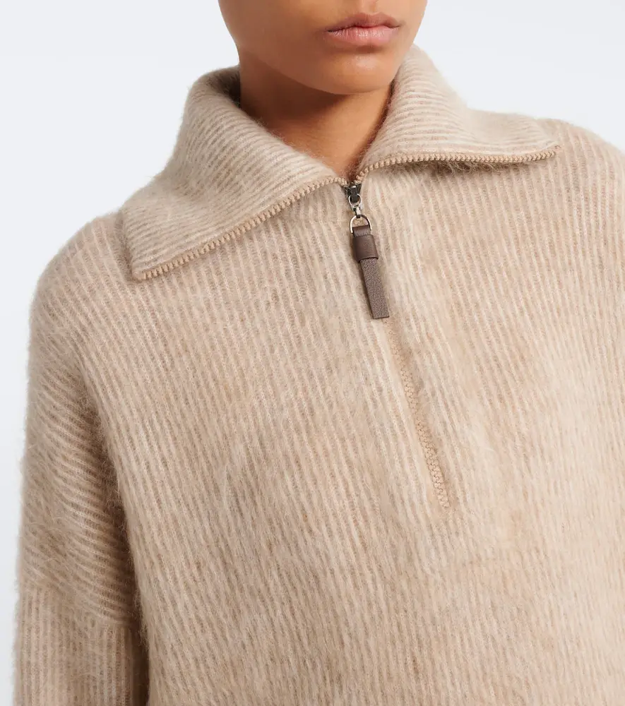 Brunello Cucinelli Mohair and wool-blend polo sweater | Thumbnail 2
