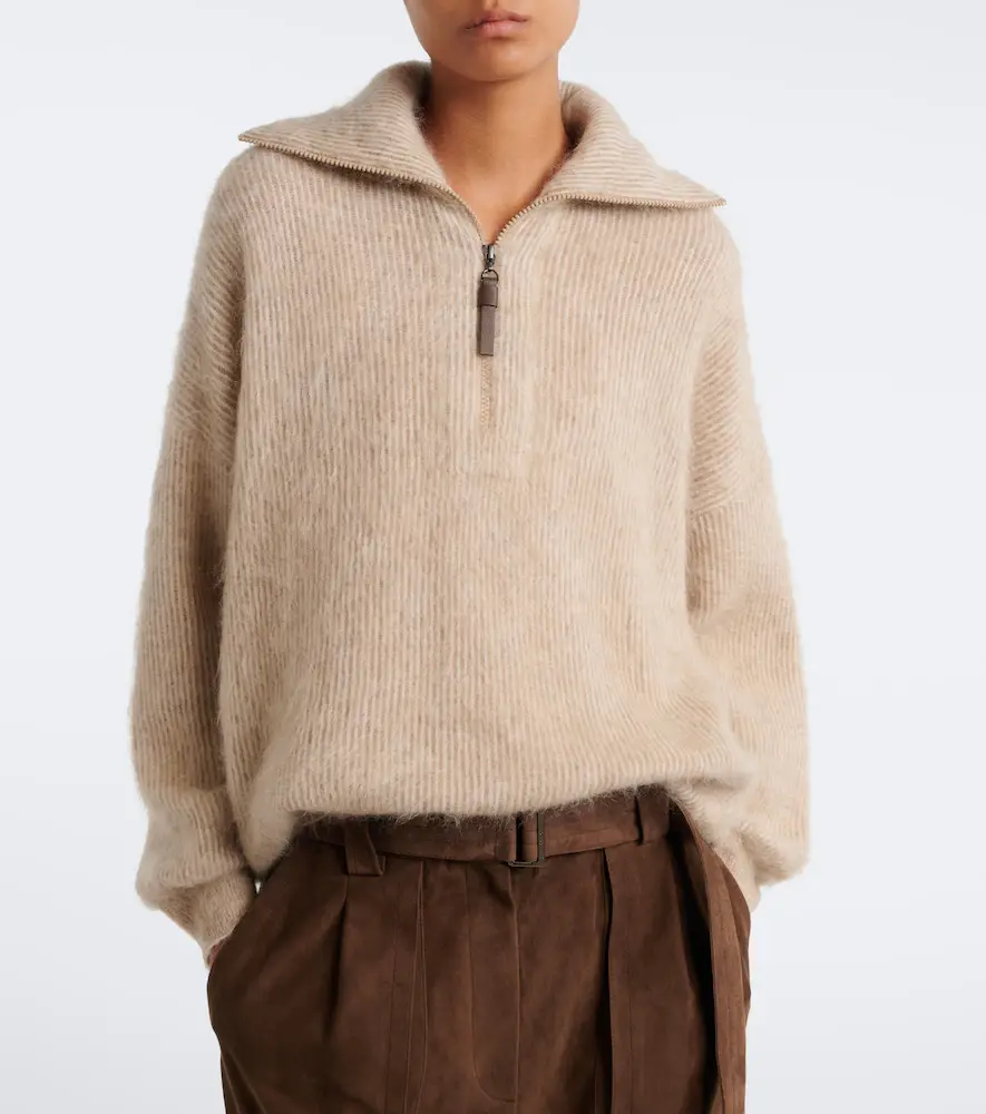 Brunello Cucinelli Mohair and wool-blend polo sweater | Thumbnail 5