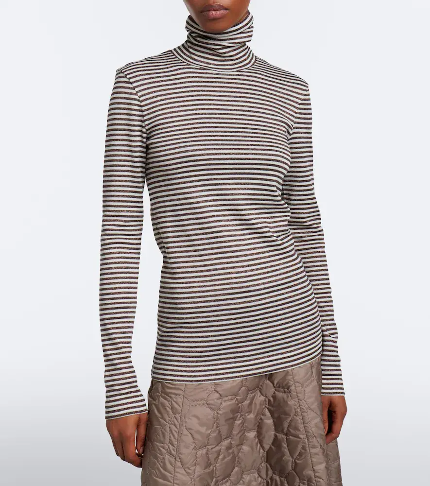 Brunello Cucinelli Striped wool-blend turtleneck sweater | Thumbnail 3 Brunello Cucinelli Striped wool-blend turtleneck sweater | Thumbnail 3