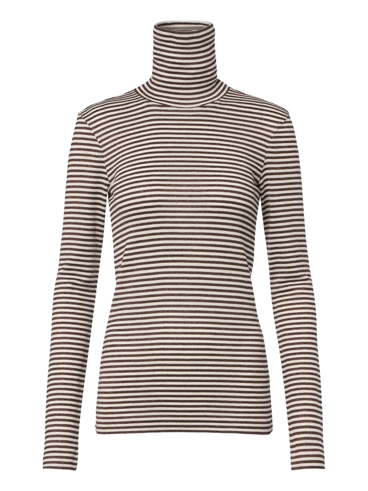 Striped wool-blend turtleneck sweater