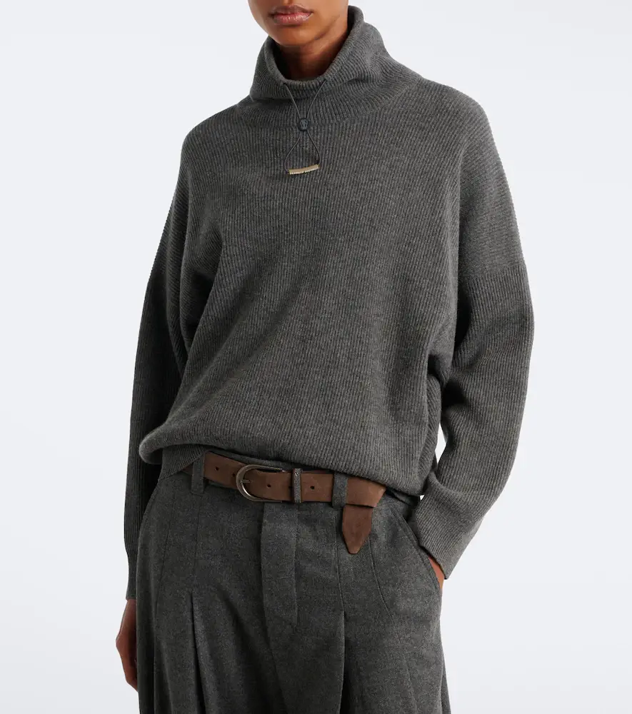 Brunello Cucinelli Wool, silk, and cashmere turtleneck sweater | Thumbnail 2