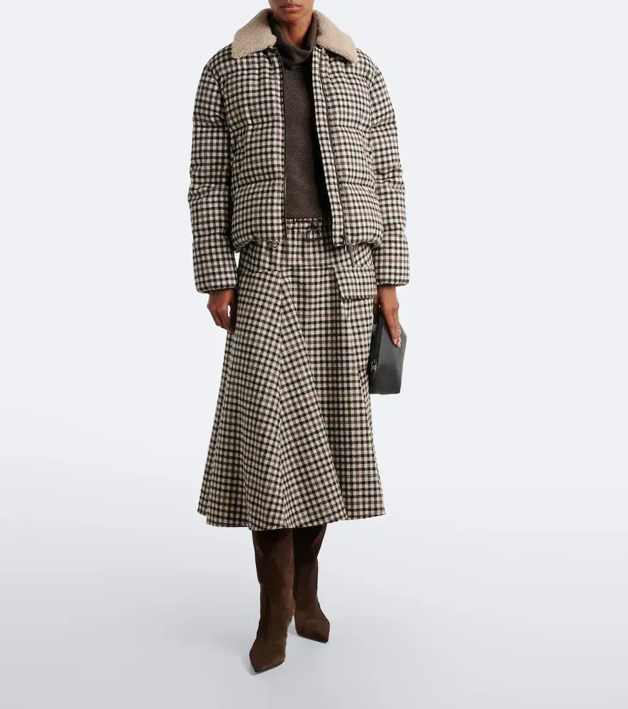 Brunello Cucinelli Checked alpaca and wool-blend down jacket | Thumbnail 7 Brunello Cucinelli Checked alpaca and wool-blend down jacket | Thumbnail 7