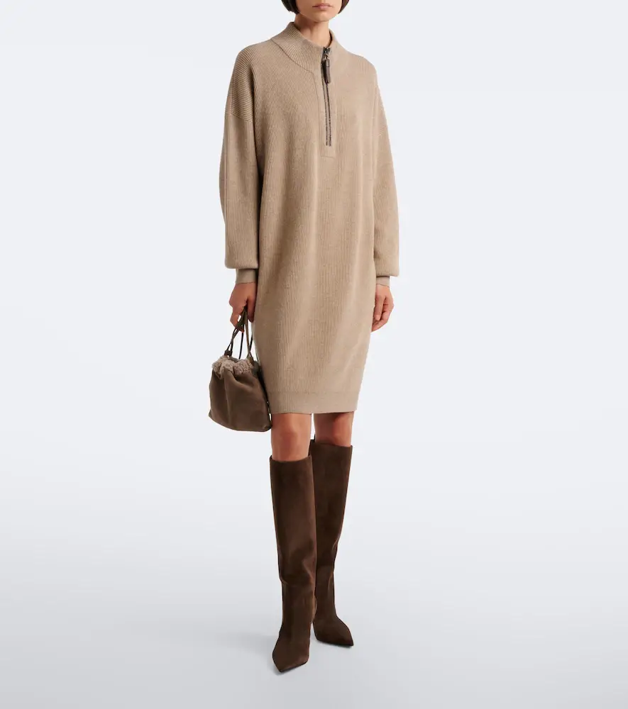 Brunello Cucinelli Monili wool, cashmere, and silk minidress | Thumbnail 3 Brunello Cucinelli Monili wool, cashmere, and silk minidress | Thumbnail 3