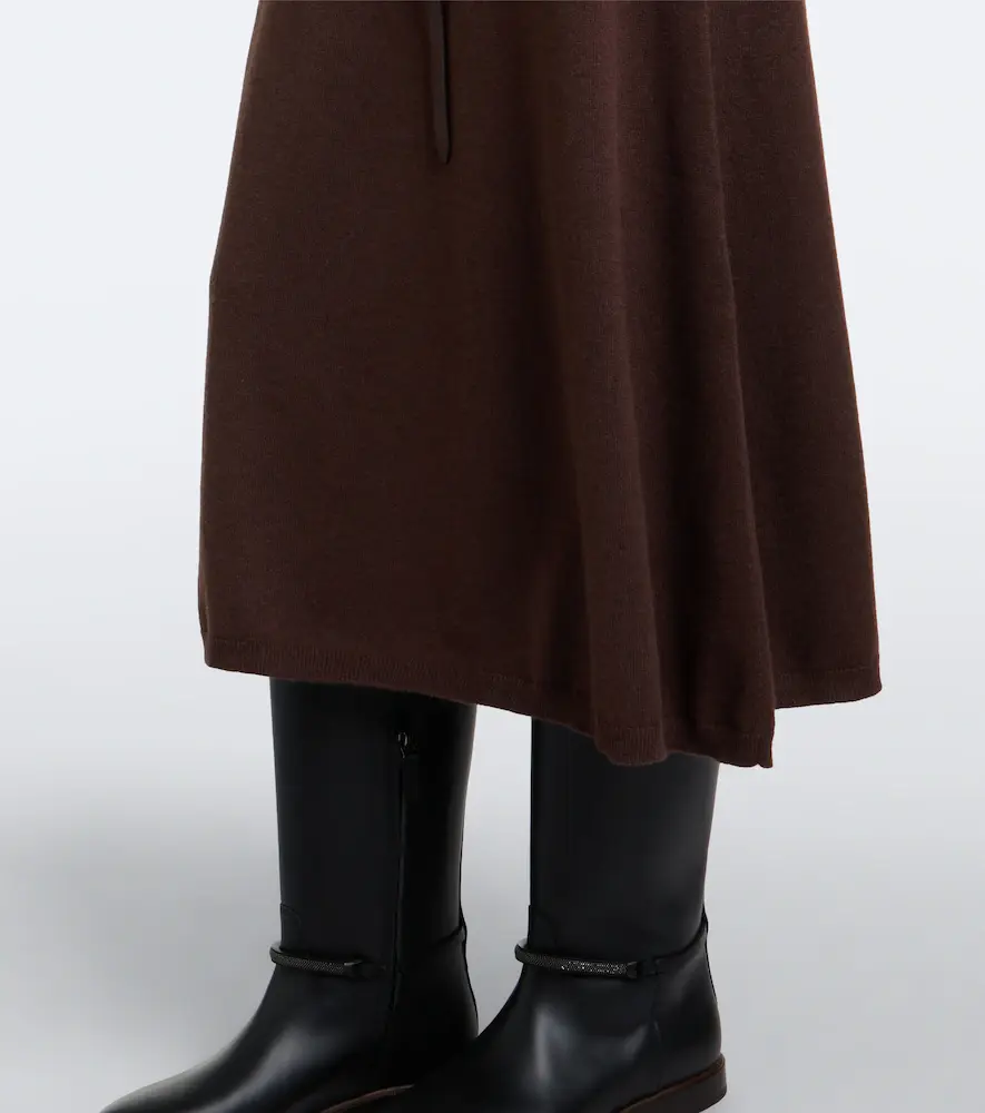 Brunello Cucinelli Monili belted cotton midi dress | Thumbnail 4 Brunello Cucinelli Monili belted cotton midi dress | Thumbnail 4