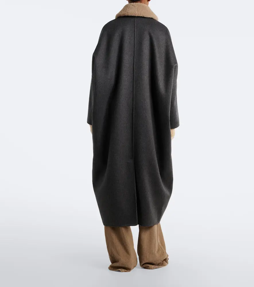 Brunello Cucinelli Shearling-trimmed cashmere coat | Thumbnail 4 Brunello Cucinelli Shearling-trimmed cashmere coat | Thumbnail 4