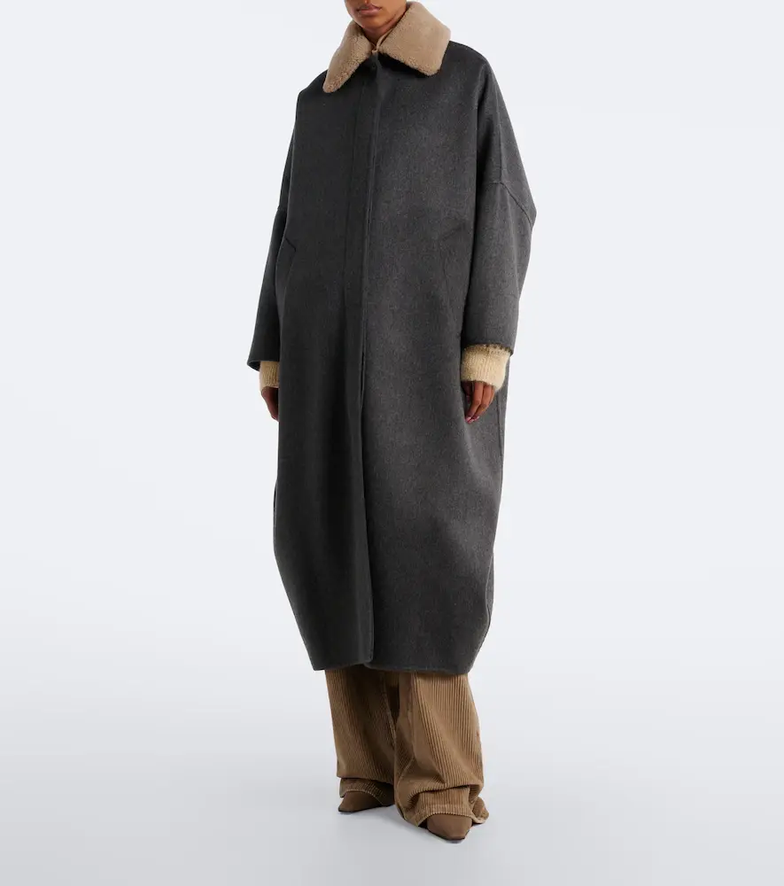 Brunello Cucinelli Shearling-trimmed cashmere coat | Thumbnail 5 Brunello Cucinelli Shearling-trimmed cashmere coat | Thumbnail 5