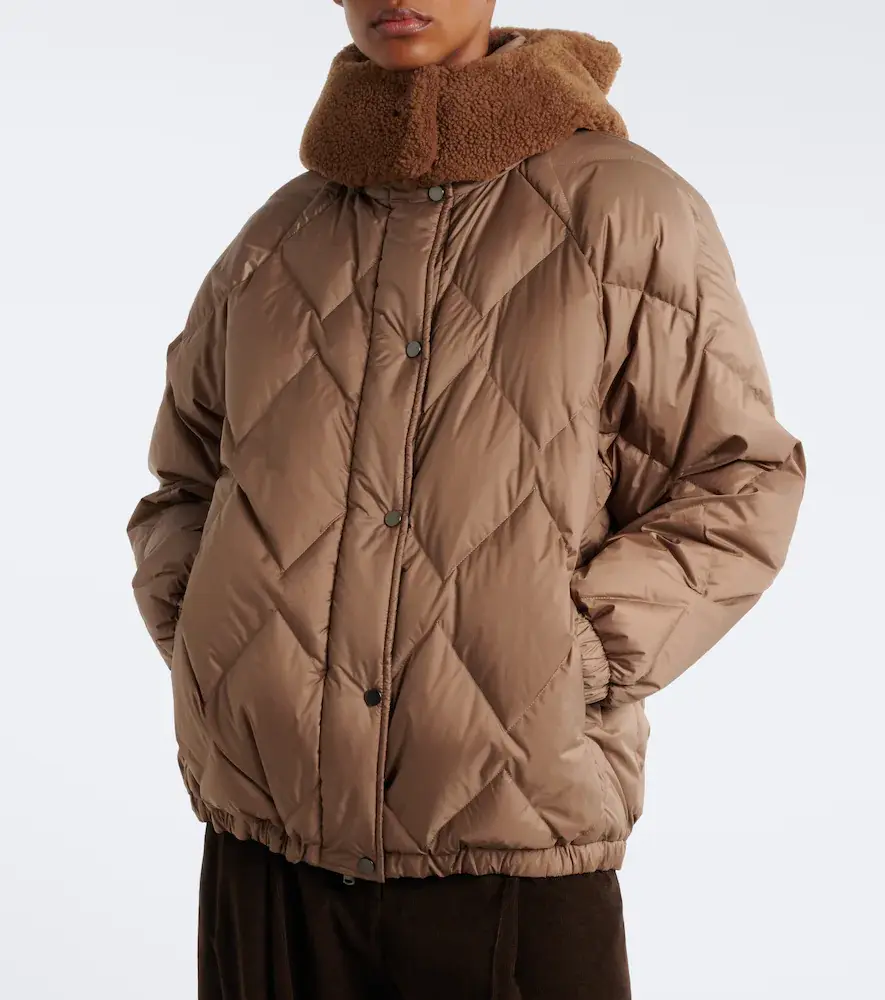 Brunello Cucinelli Shearling-trimmed quilted down jacket | Thumbnail 5 Brunello Cucinelli Shearling-trimmed quilted down jacket | Thumbnail 5
