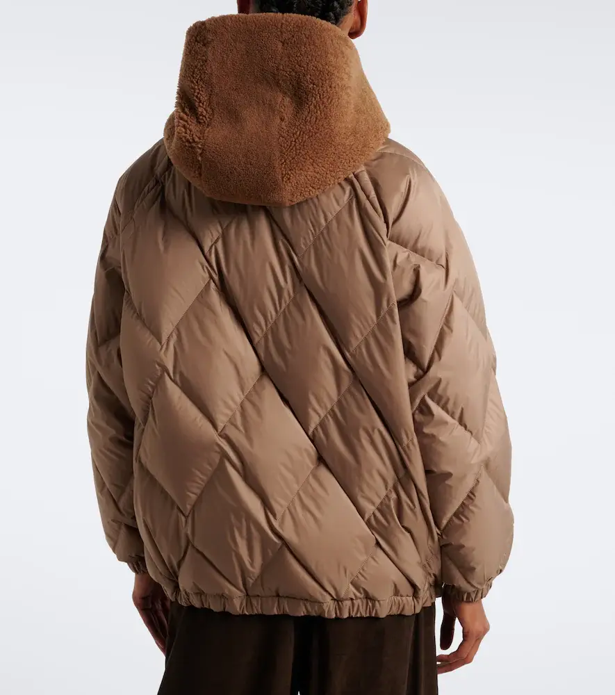 Brunello Cucinelli Shearling-trimmed quilted down jacket | Thumbnail 7 Brunello Cucinelli Shearling-trimmed quilted down jacket | Thumbnail 7