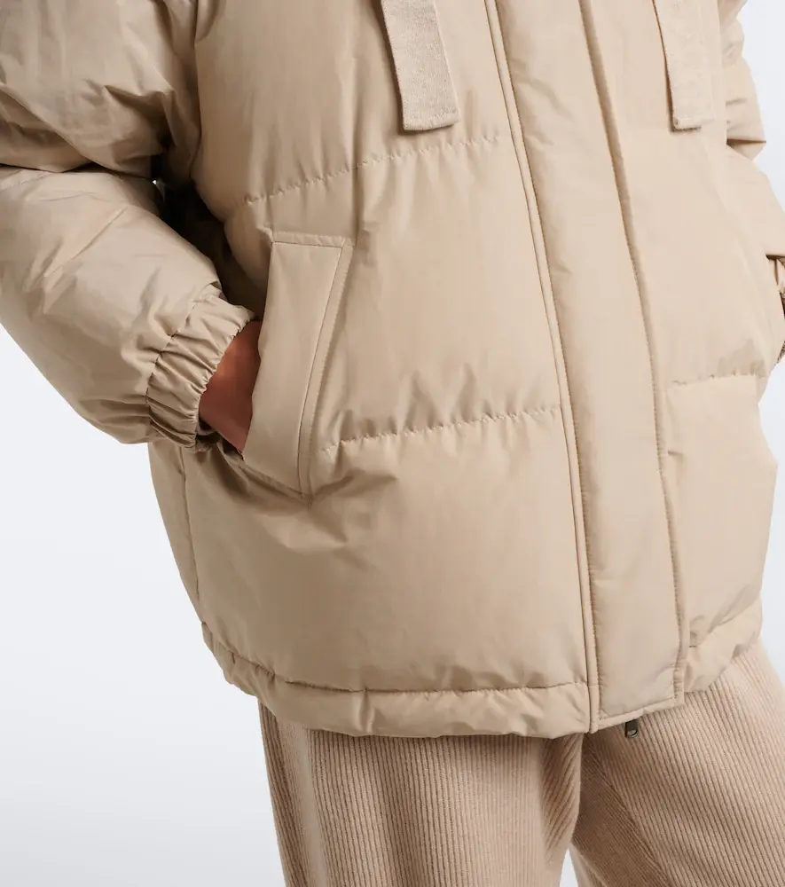 Brunello Cucinelli Hooded cotton-blend down jacket | Thumbnail 2