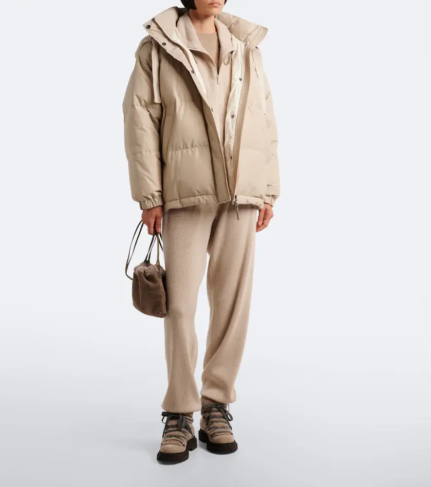 Brunello Cucinelli Hooded cotton-blend down jacket | Thumbnail 3