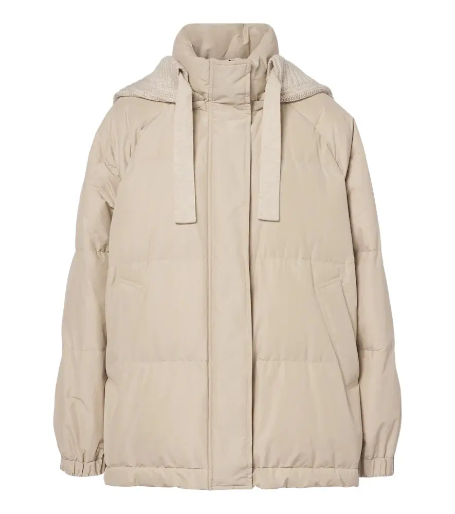 Hooded cotton-blend down jacket Hooded cotton-blend down jacket