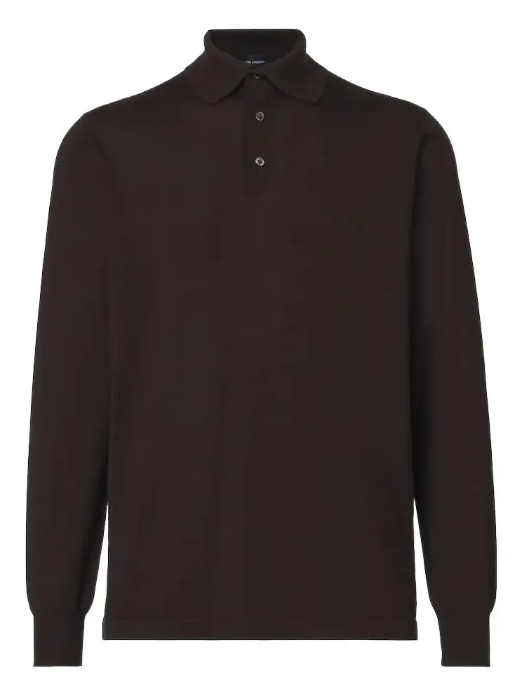 Cashmere and silk polo sweater