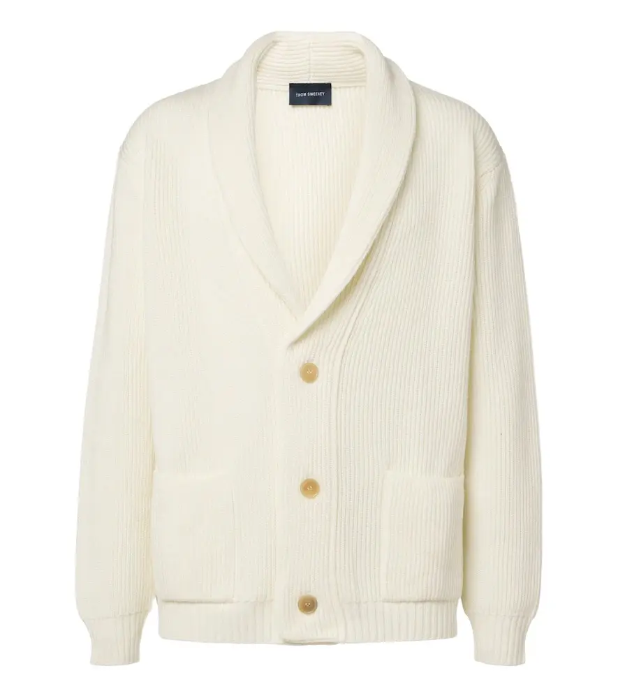 Thom Sweeney Ribbed-knit wool cardigan
