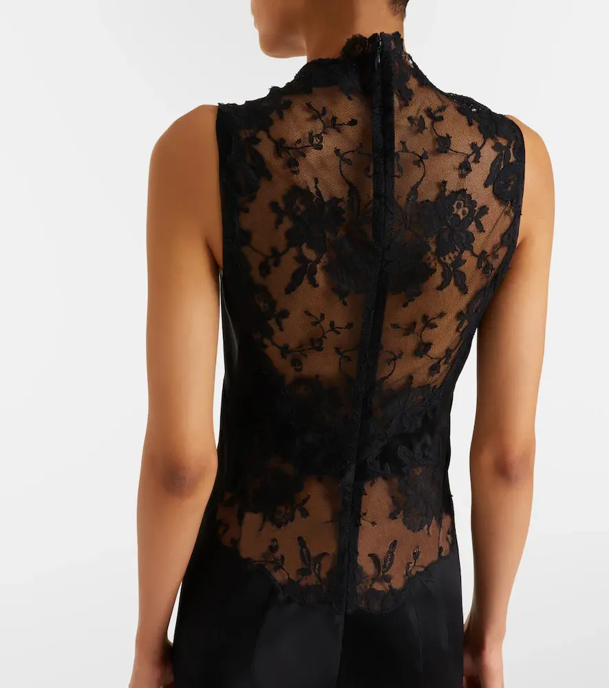 Alexander McQueen Lace-trimmed satin gown | Thumbnail 2 Alexander McQueen Lace-trimmed satin gown | Thumbnail 2