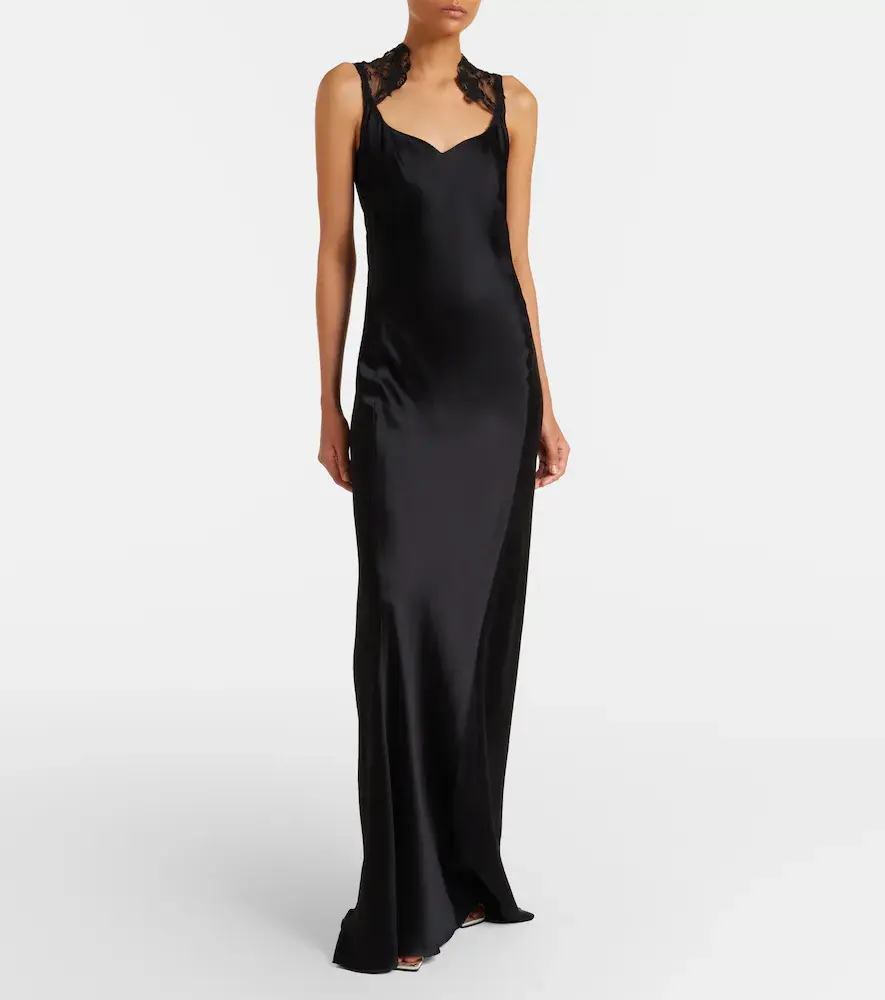 Alexander McQueen Lace-trimmed satin gown | Thumbnail 4 Alexander McQueen Lace-trimmed satin gown | Thumbnail 4