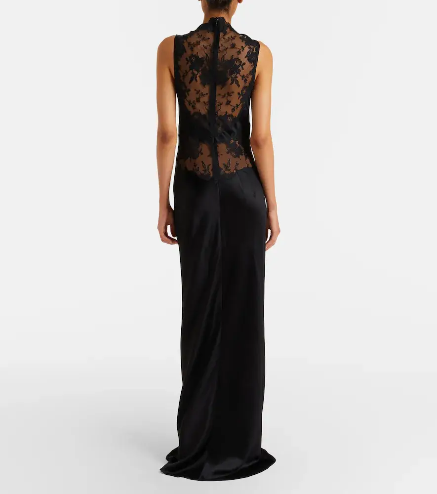 Alexander McQueen Lace-trimmed satin gown | Thumbnail 5 Alexander McQueen Lace-trimmed satin gown | Thumbnail 5
