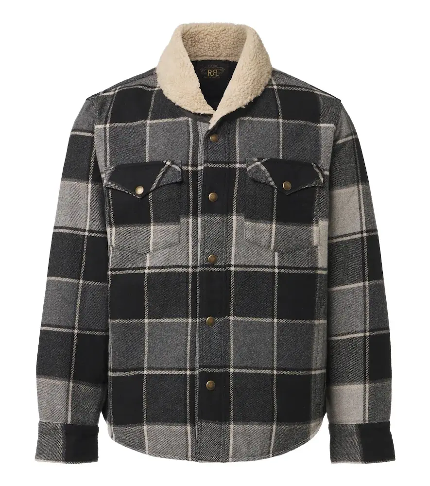 RRL Padded plaid cotton twill overshirt