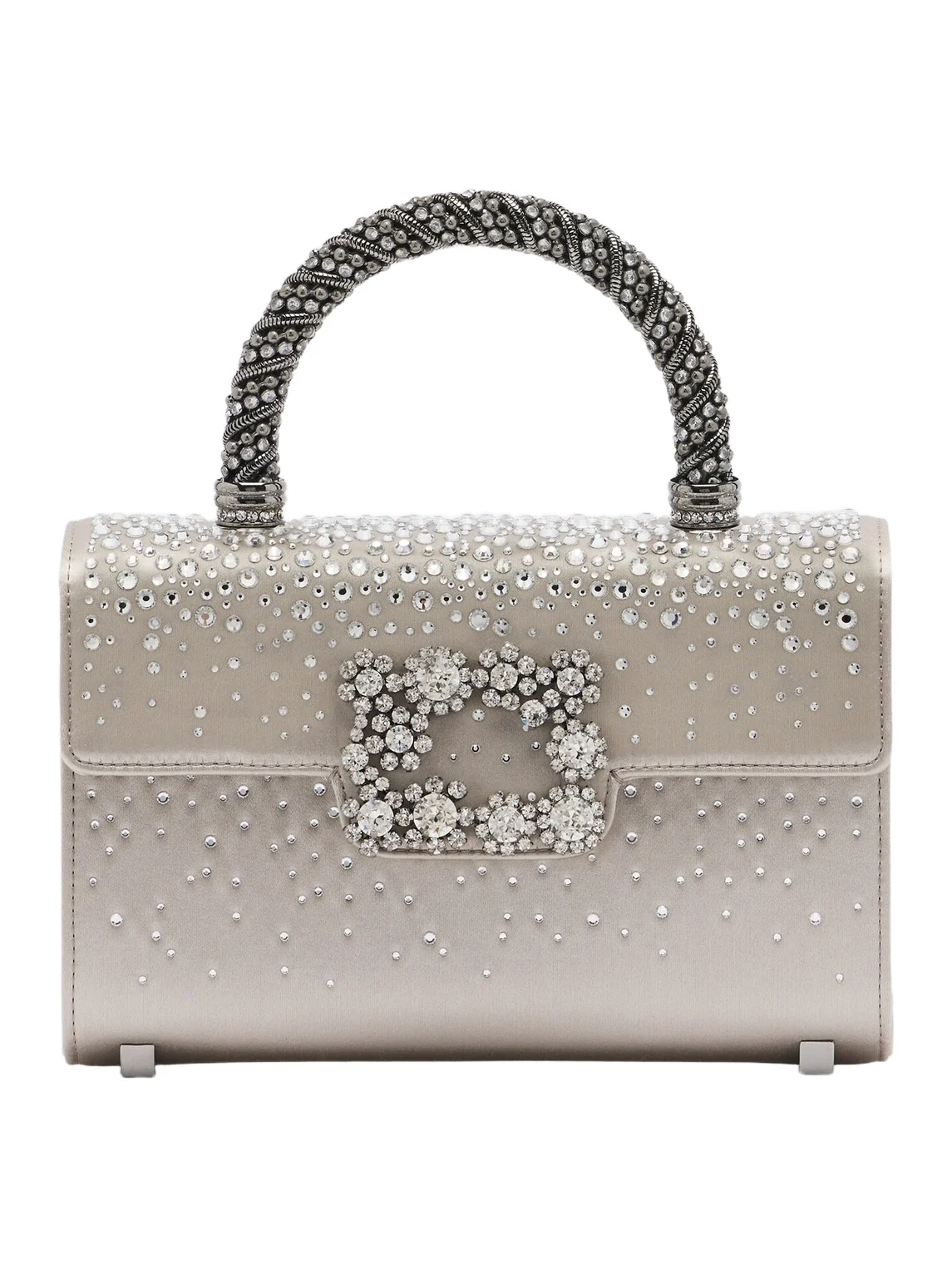 Roger Vivier Envelope embellished satin top-handle bag