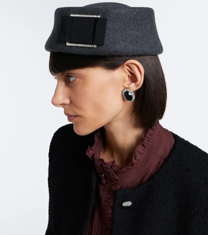 Roger Vivier Embellished wool felt hat | Thumbnail 4 Roger Vivier Embellished wool felt hat | Thumbnail 4