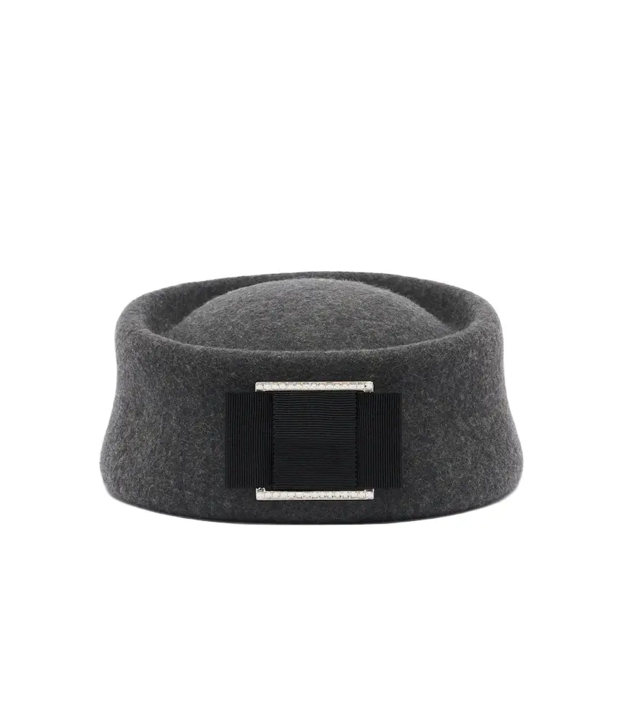 Embellished wool felt hat