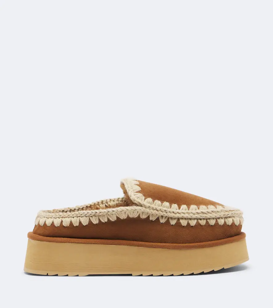 MOU Shearling-lined suede platform clogs | Thumbnail 3 MOU Shearling-lined suede platform clogs | Thumbnail 3