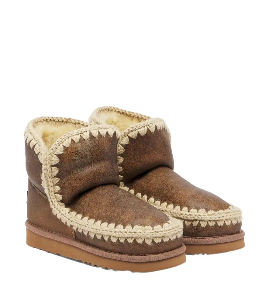 Shearling-lined leather ankle boots Shearling-lined leather ankle boots