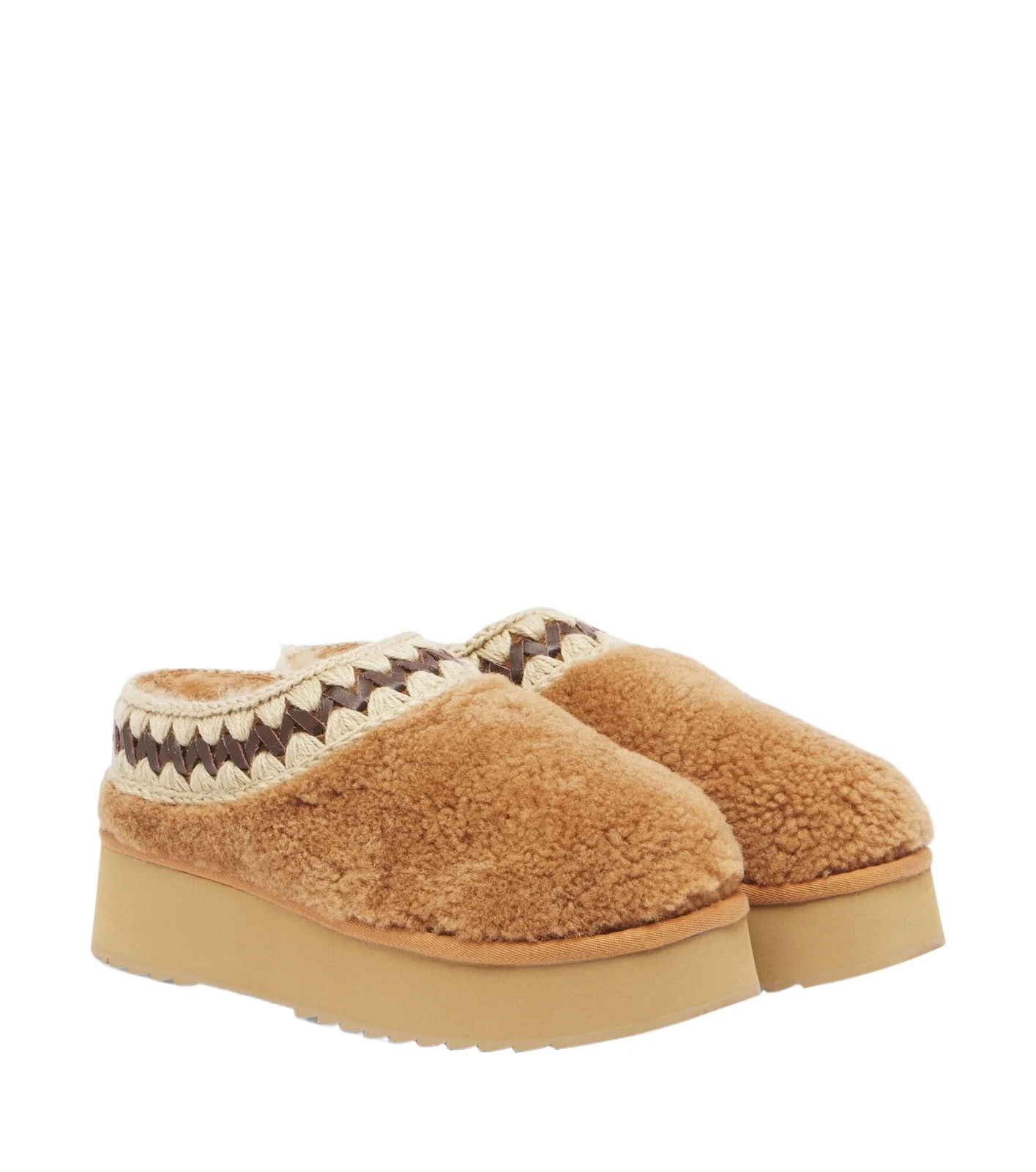 Shearling platform mules Shearling platform mules