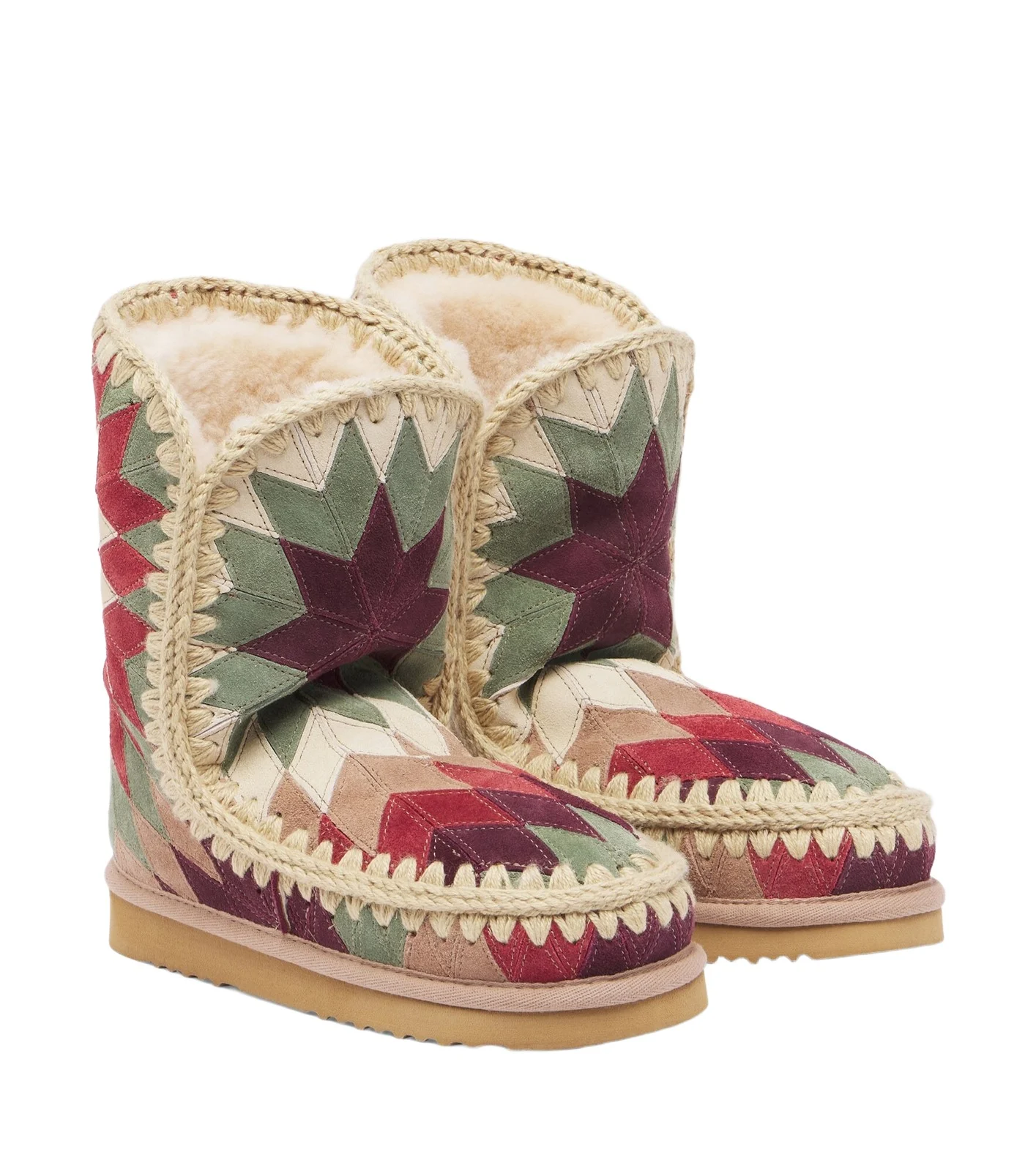 MOU Shearling-lined suede ankle boots