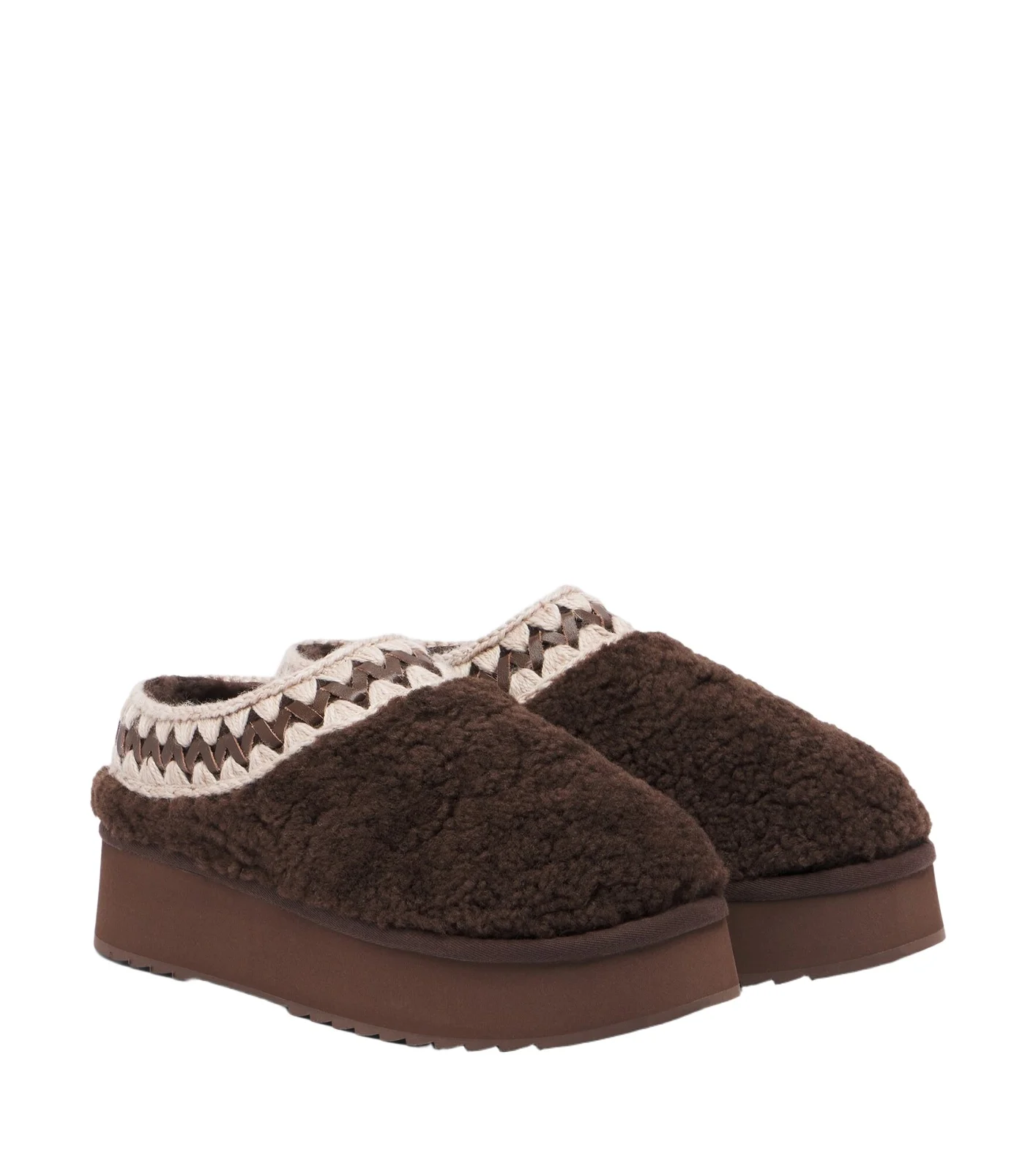 Shearling platform mules Shearling platform mules