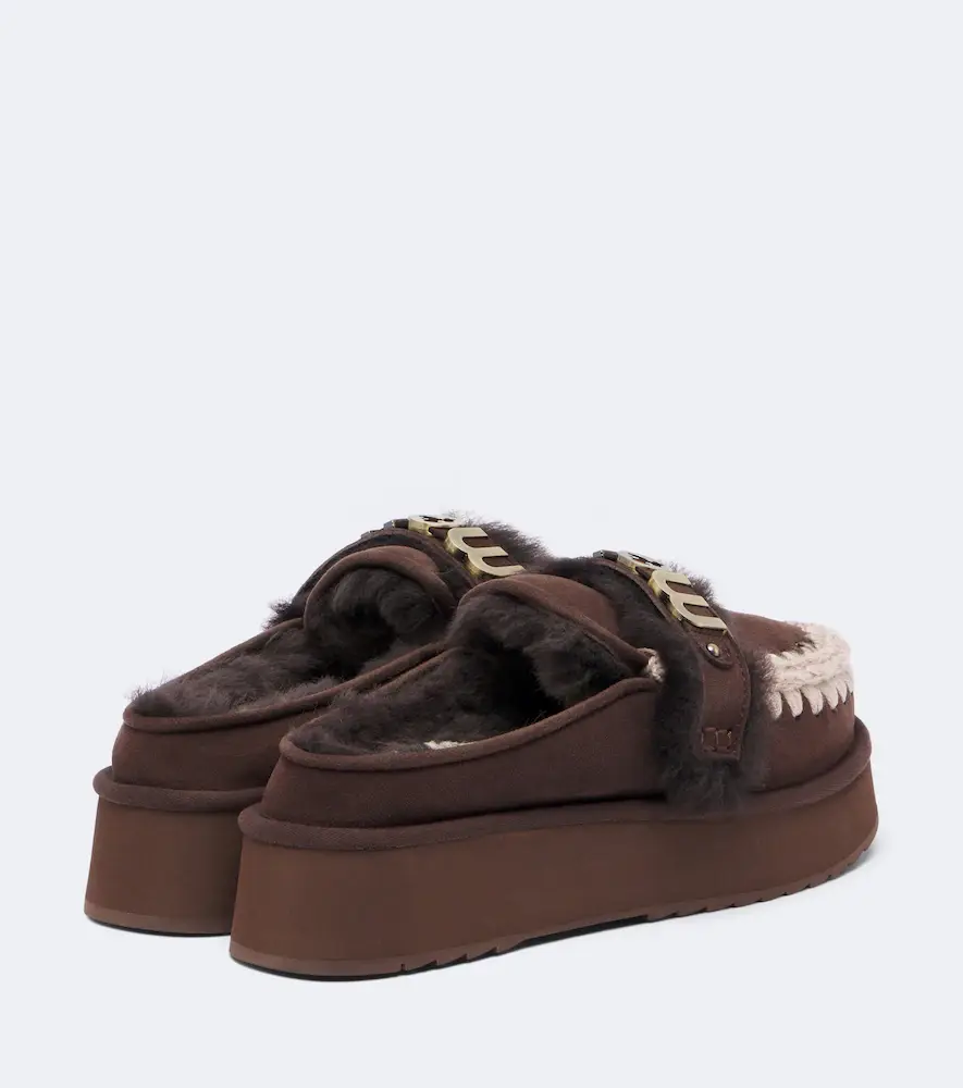 MOU Shearling-lined suede platform mules | Thumbnail 3 MOU Shearling-lined suede platform mules | Thumbnail 3