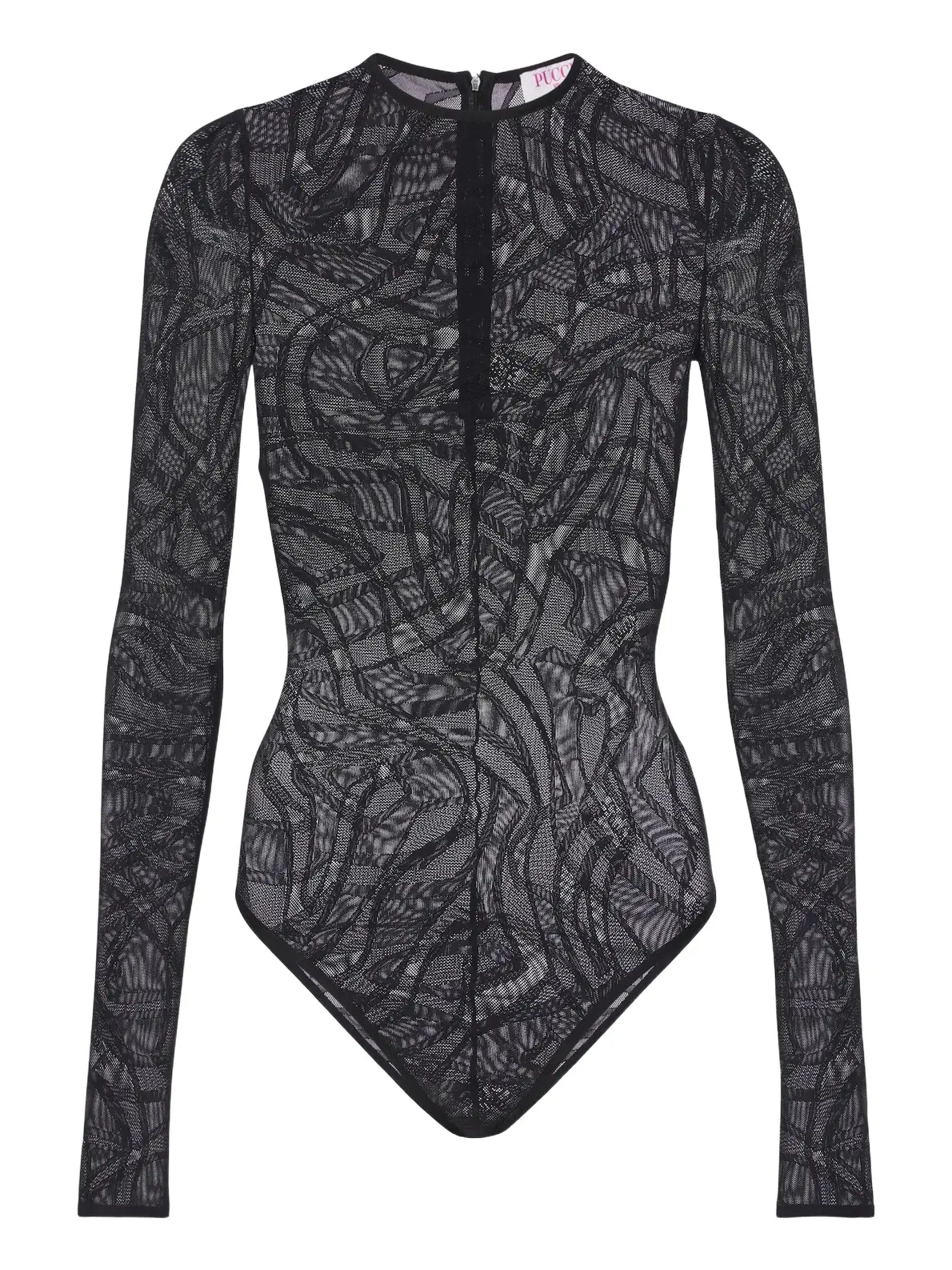 PUCCI Labirinto jacquard tulle bodysuit