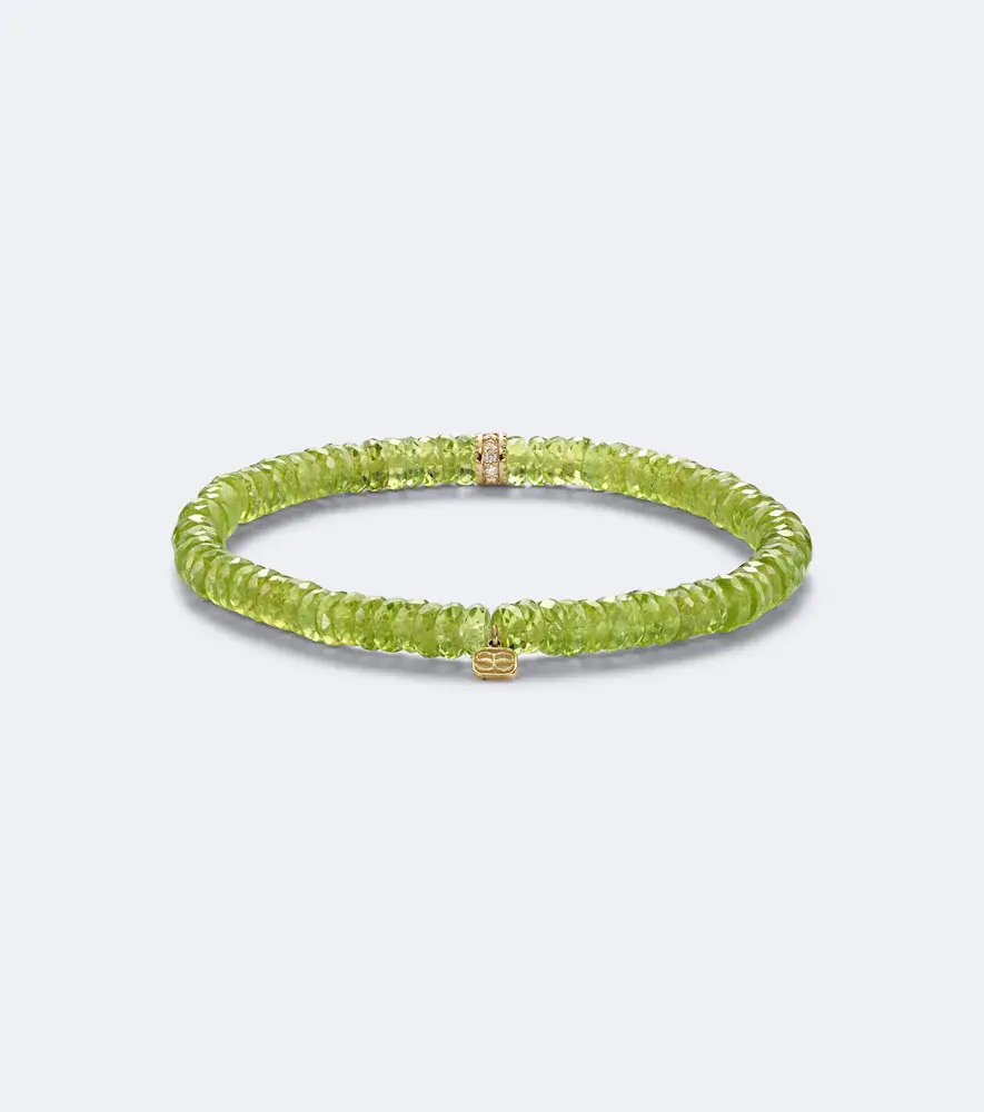 Sydney Evan 14kt gold beaded bracelet with peridot and diamonds | Thumbnail 2 Sydney Evan 14kt gold beaded bracelet with peridot and diamonds | Thumbnail 2