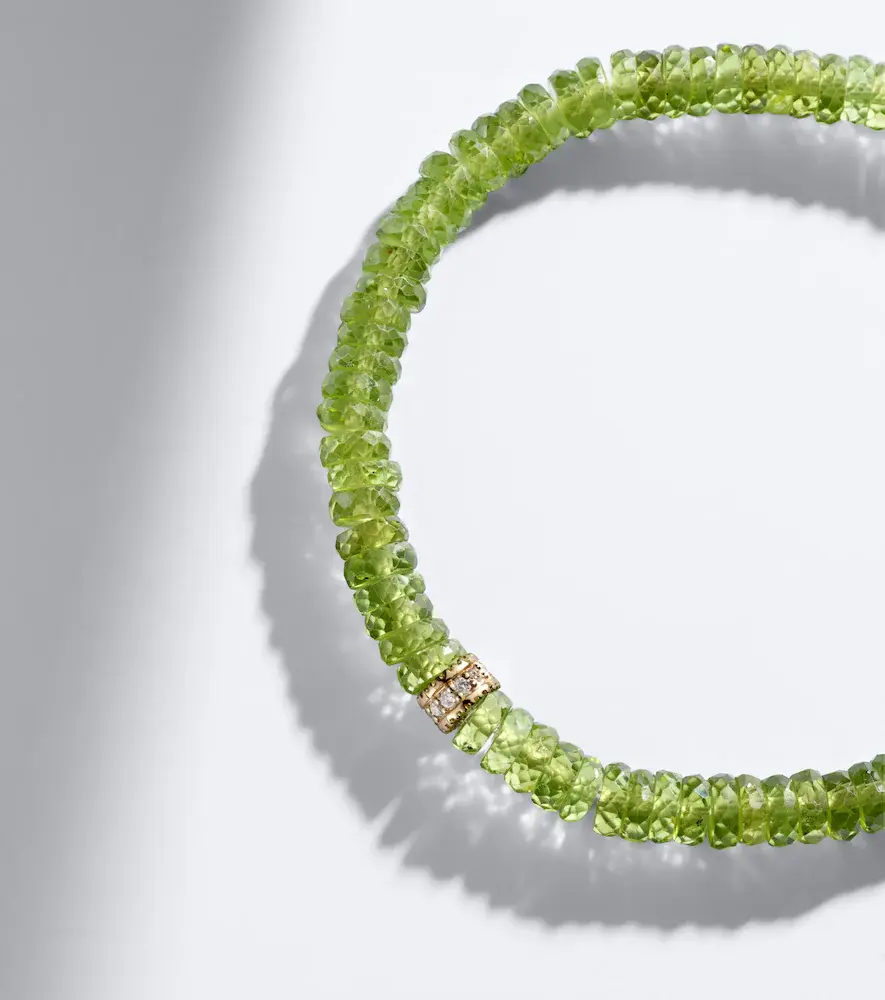 Sydney Evan 14kt gold beaded bracelet with peridot and diamonds | Thumbnail 3 Sydney Evan 14kt gold beaded bracelet with peridot and diamonds | Thumbnail 3