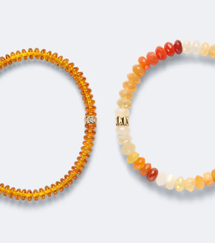 Sydney Evan 14kt gold beaded bracelet with gemstones | Thumbnail 2 Sydney Evan 14kt gold beaded bracelet with gemstones | Thumbnail 2