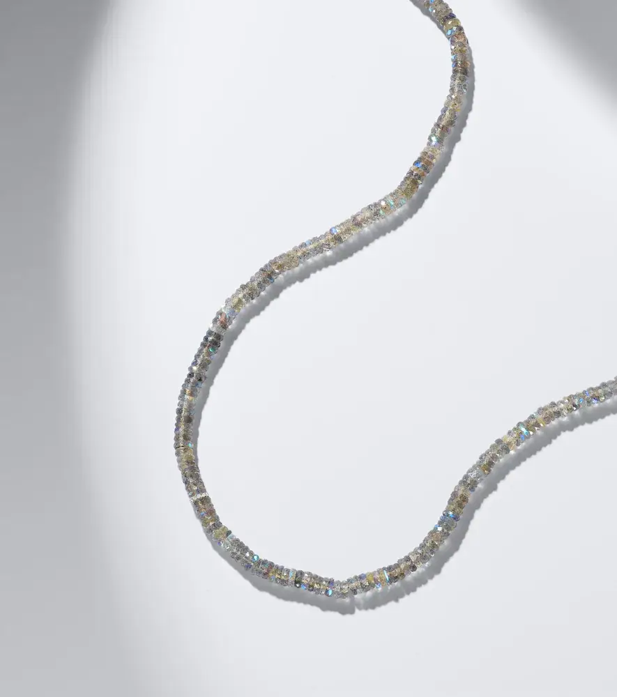 Sydney Evan 14kt gold beaded necklace with quartz and diamonds | Thumbnail 4