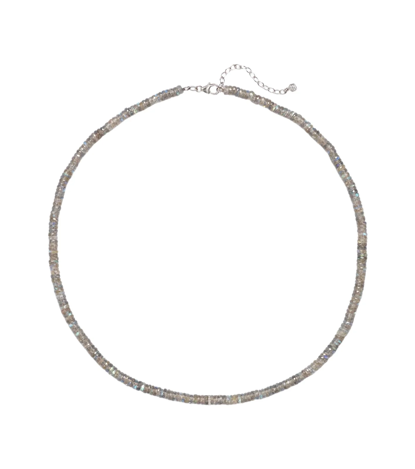 Sydney Evan 14kt gold beaded necklace with quartz and diamonds