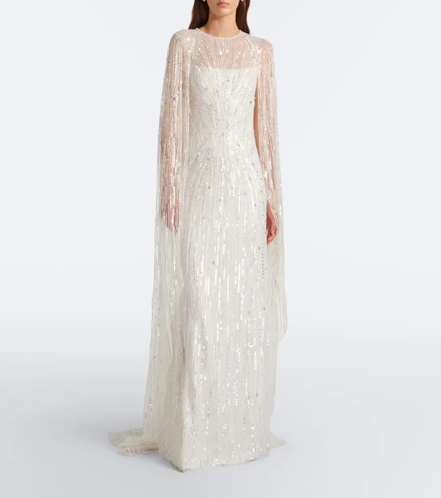 Jenny Packham Nirvana caped embellished gown | Thumbnail 2 Jenny Packham Nirvana caped embellished gown | Thumbnail 2