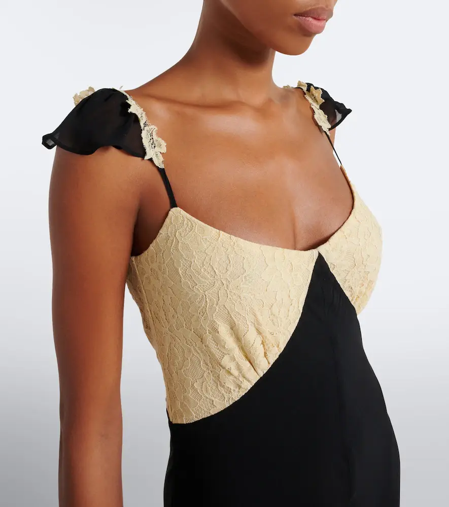 DE LA VALI Auralite lace-paneled tiered gown | Thumbnail 5