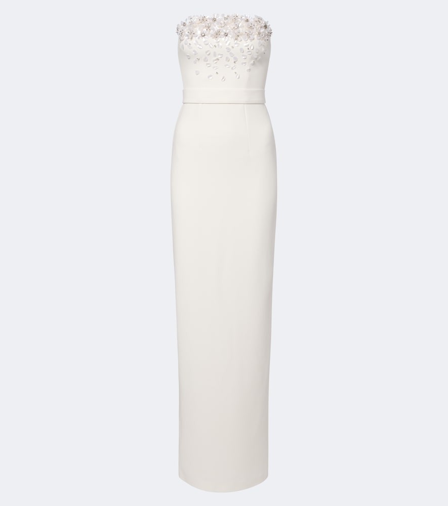 Safiyaa Bridal Azrael floral-appliqué gown