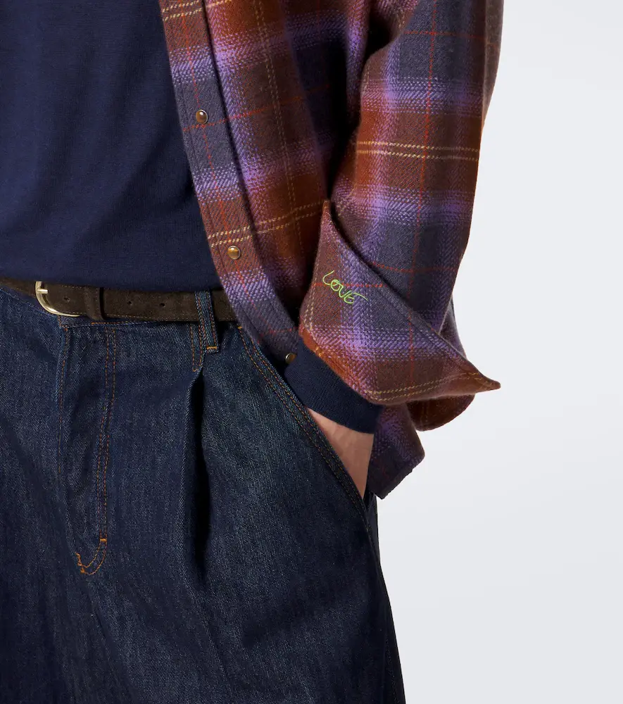 God’s True Cashmere Vulcan tartan cashmere shirt with tiger's eye | Thumbnail 3 God’s True Cashmere Vulcan tartan cashmere shirt with tiger's eye | Thumbnail 3