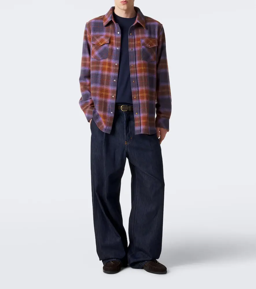 God’s True Cashmere Vulcan tartan cashmere shirt with tiger's eye | Thumbnail 4 God’s True Cashmere Vulcan tartan cashmere shirt with tiger's eye | Thumbnail 4