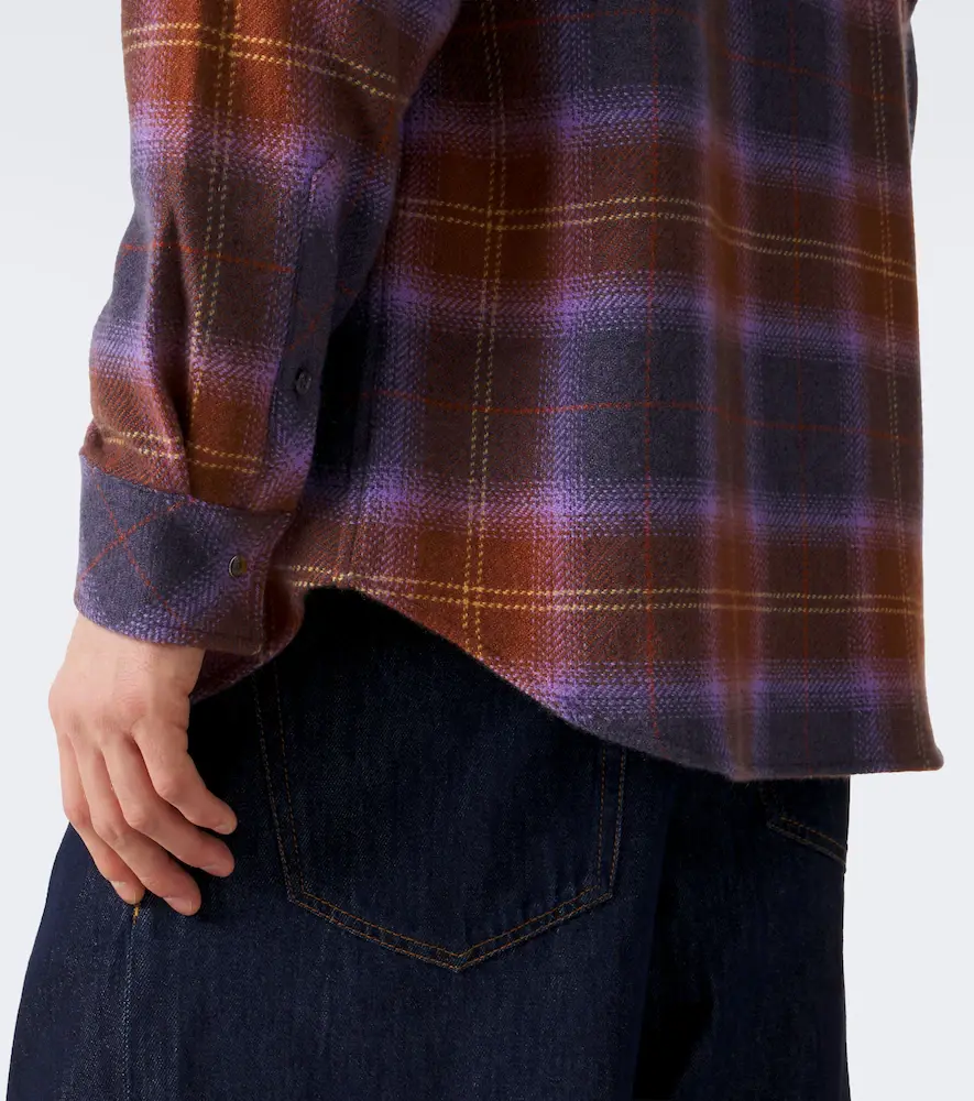 God’s True Cashmere Vulcan tartan cashmere shirt with tiger's eye | Thumbnail 5 God’s True Cashmere Vulcan tartan cashmere shirt with tiger's eye | Thumbnail 5
