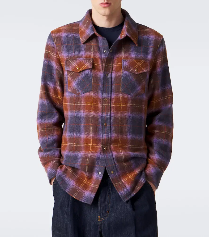 God’s True Cashmere Vulcan tartan cashmere shirt with tiger's eye | Thumbnail 6 God’s True Cashmere Vulcan tartan cashmere shirt with tiger's eye | Thumbnail 6