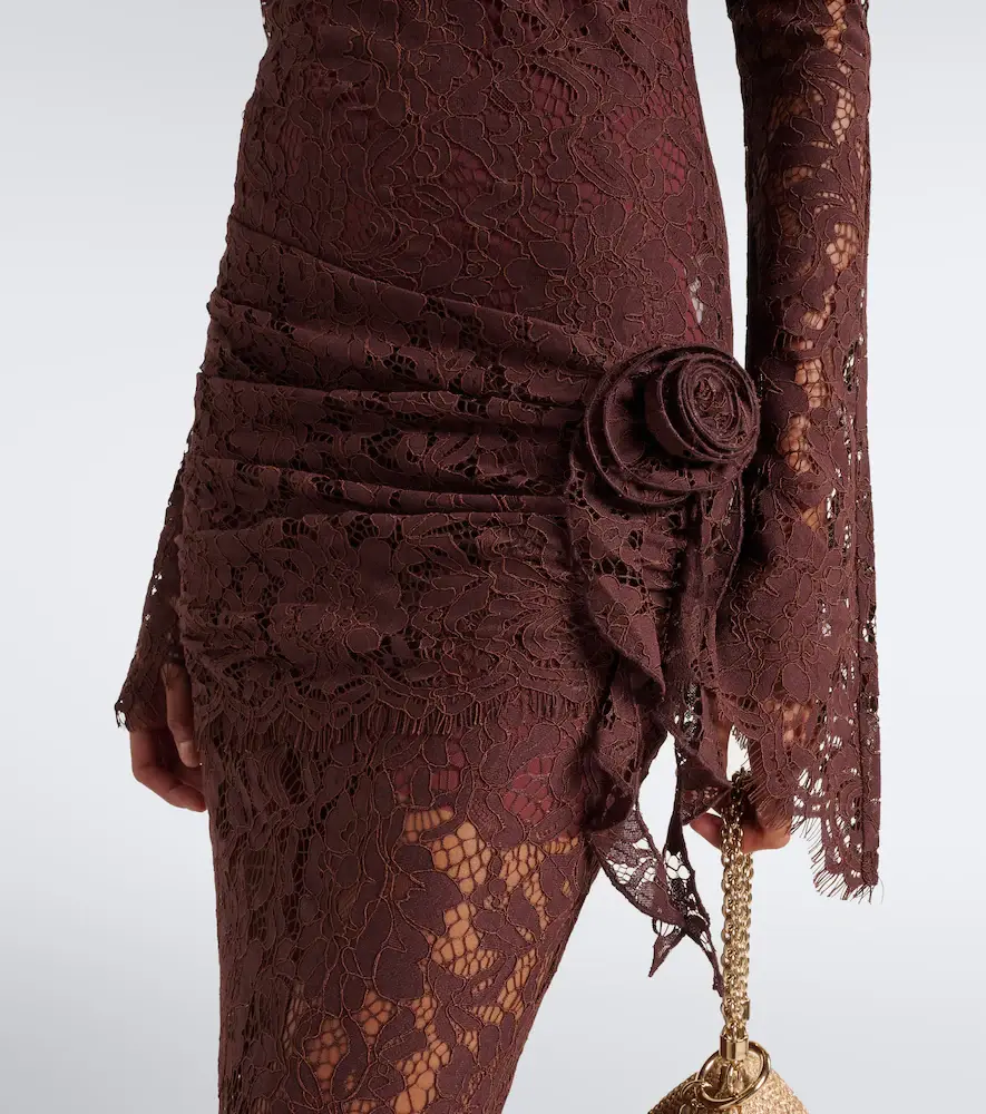 DE LA VALI Bodita draped cotton-blend lace gown | Thumbnail 2