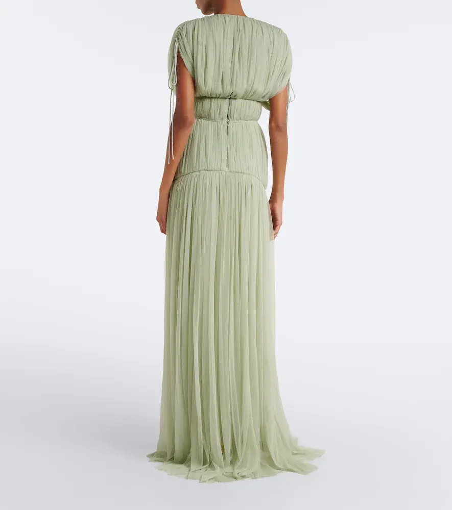 DE LA VALI Nymera pleated tulle corset gown | Thumbnail 2