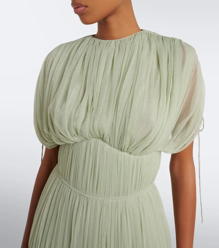 DE LA VALI Nymera pleated tulle corset gown | Thumbnail 3