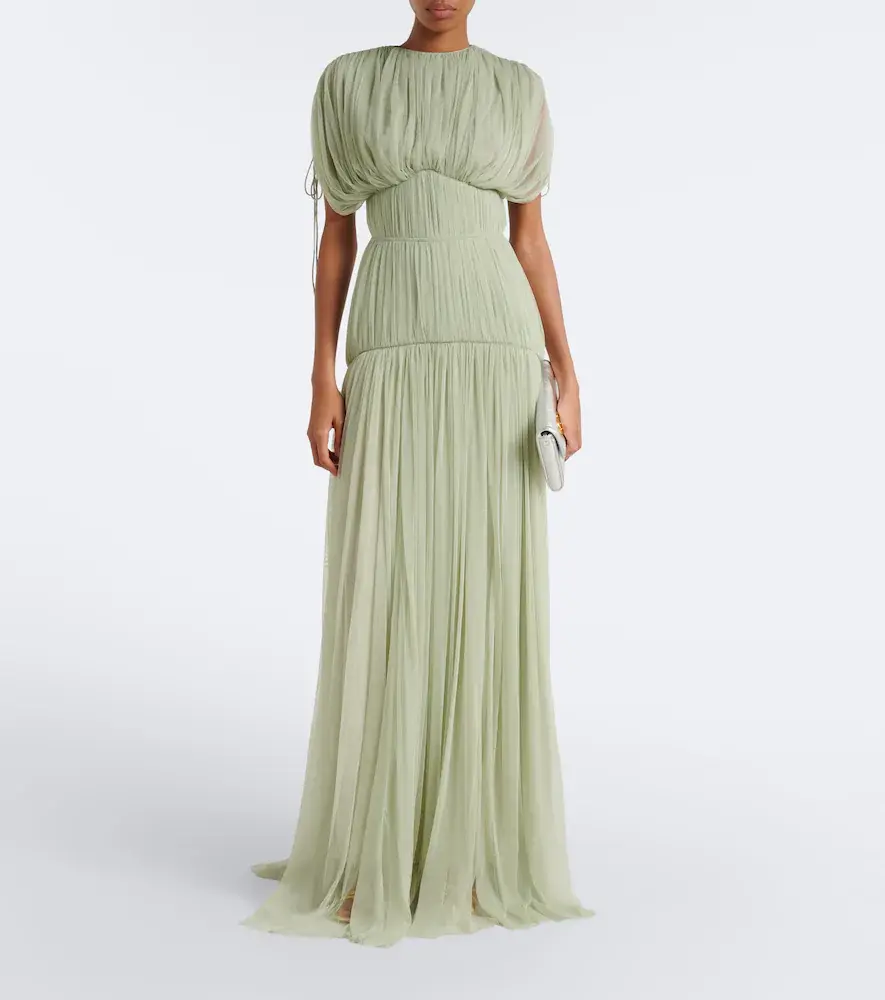 DE LA VALI Nymera pleated tulle corset gown | Thumbnail 5