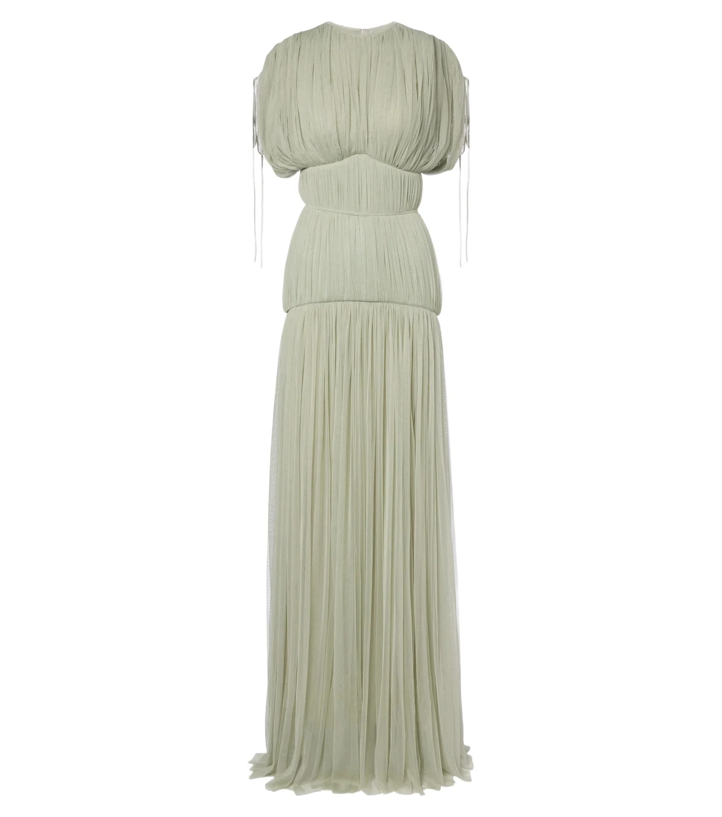 DE LA VALI Nymera pleated tulle corset gown